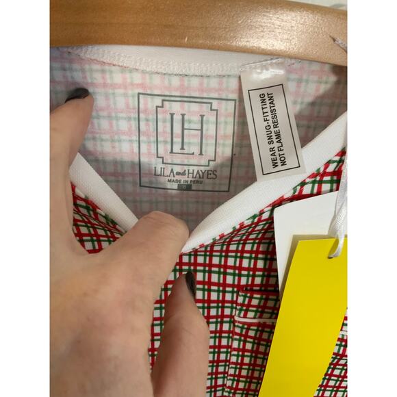 Lila + Hayes Bradford Pajama Set - Holiday Plaid NWT size 8 - Picture 3 of 5